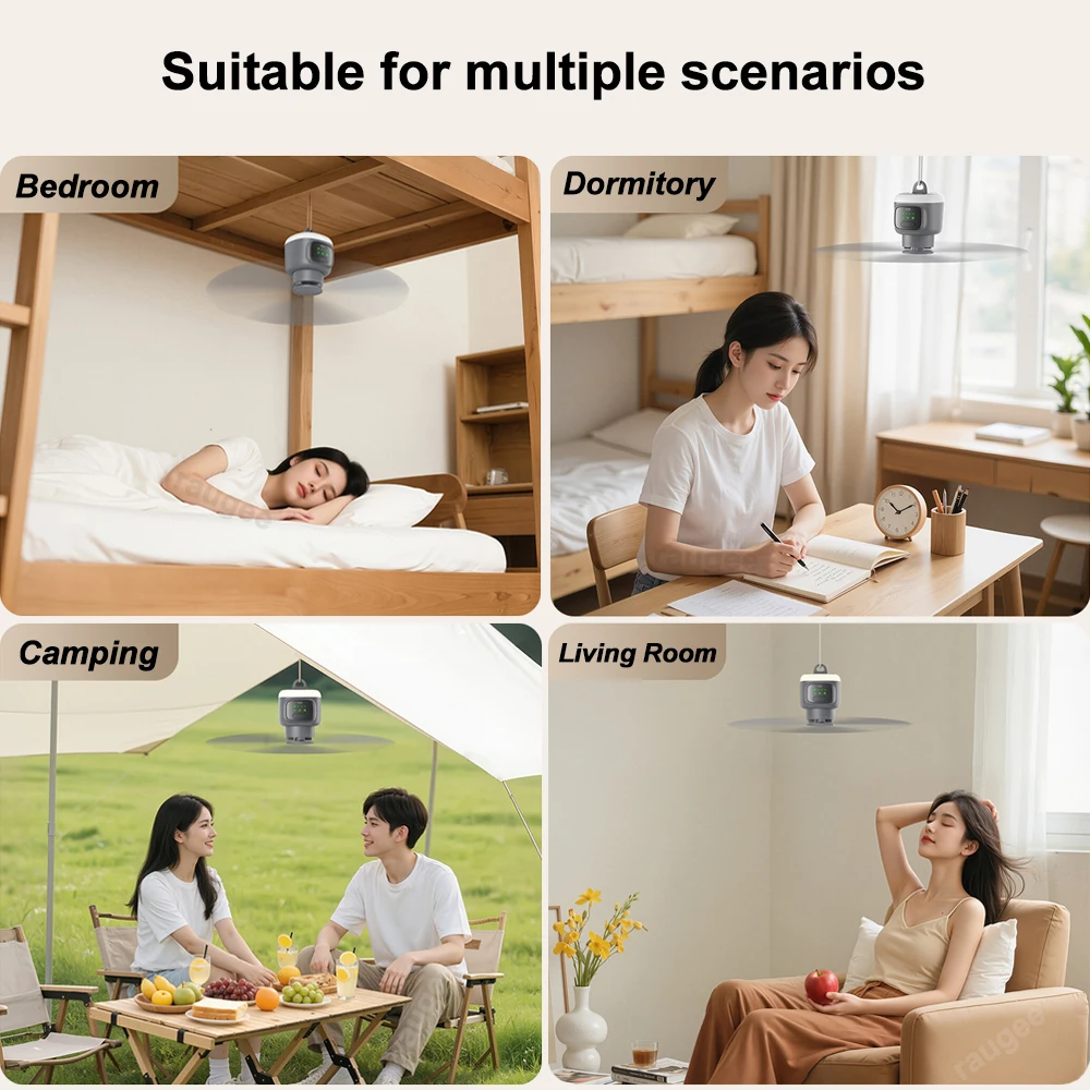 12000mAh Portable Camping Tent Fan with LED Light & Remote Control - Image 13