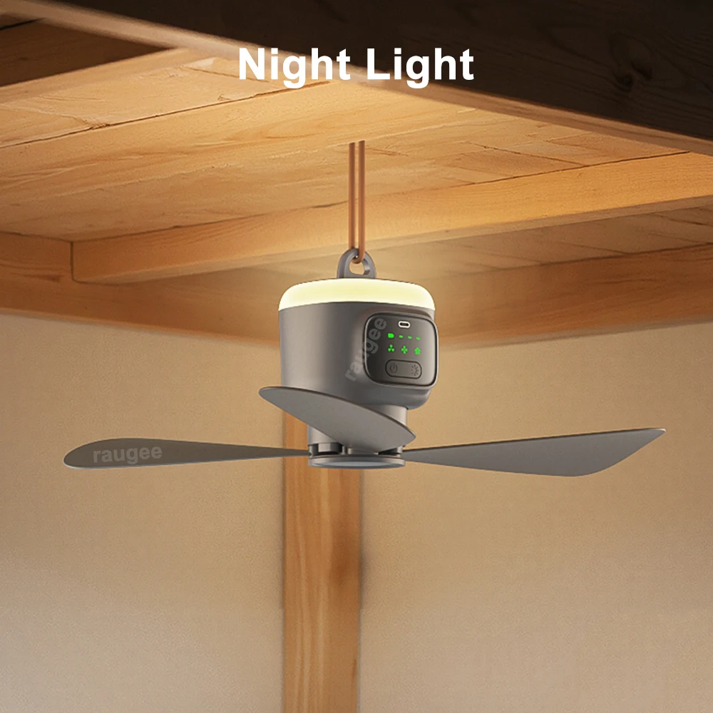12000mAh Portable Camping Tent Fan with LED Light & Remote Control - Image 6