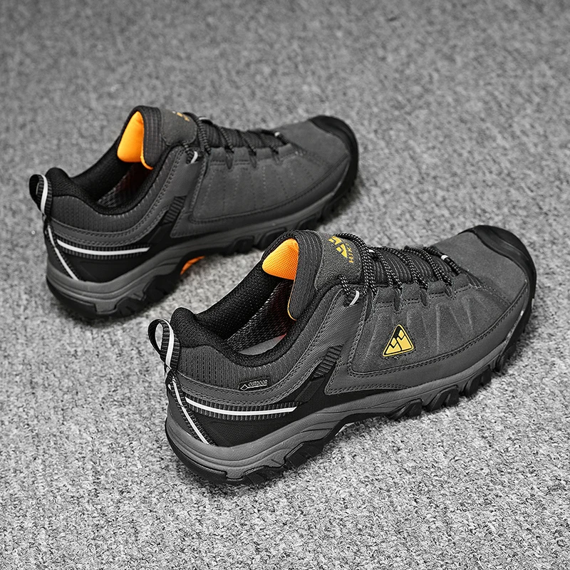 HIKEUP Men's High-Quality Leather Hiking Shoes – Durable Outdoor Climbing & Walking Sneakers with Rubber Sole - Image 43