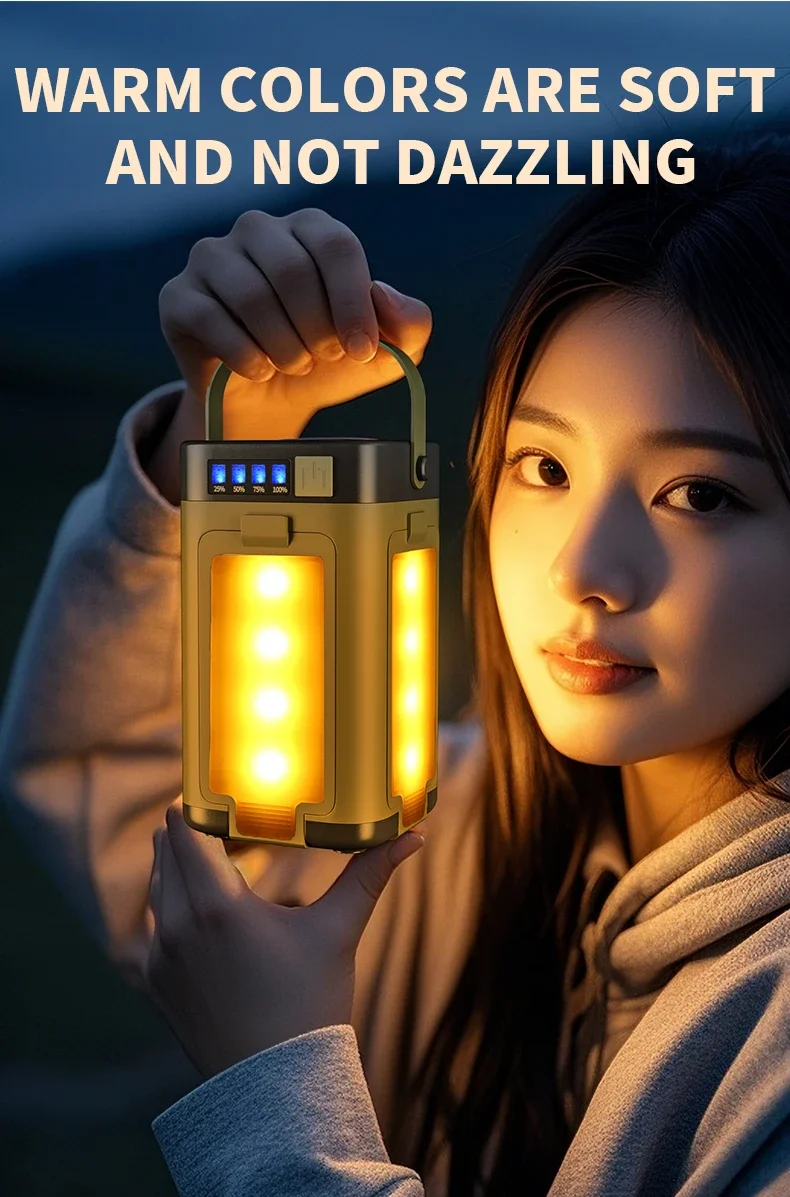 Rechargeable Camping Light with 8 Light Filaments – Lightweight Handheld Torch & Tent Lamp with 5 Lighting Modes for Patio & Climbing - Image 40