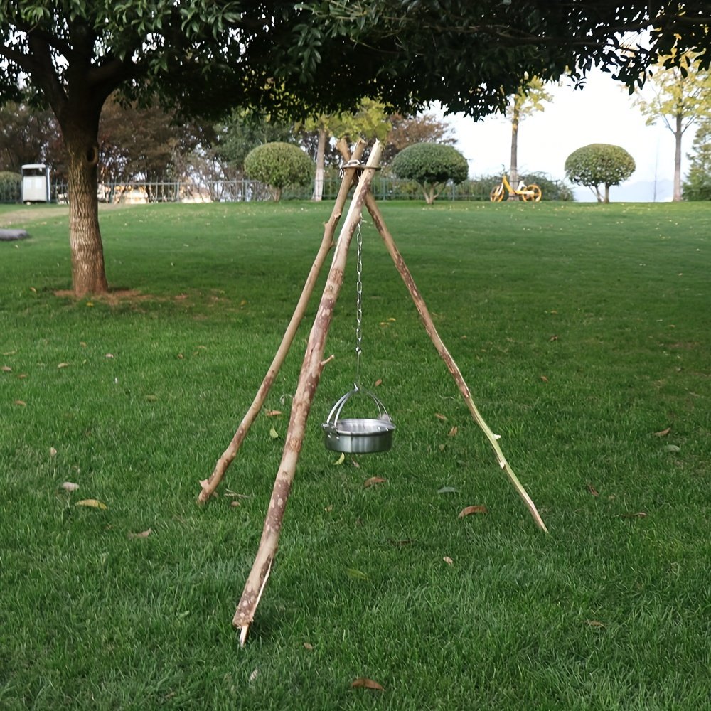 Detachable Outdoor Barbecue Tripod Hanging Rack – Portable Campfire Cooking Accessories Set for Camping & BBQ - Image 13